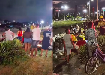 Mulher é resgatada após ficar presa entre pedras no Molhe do Atalaia, em Itajaí